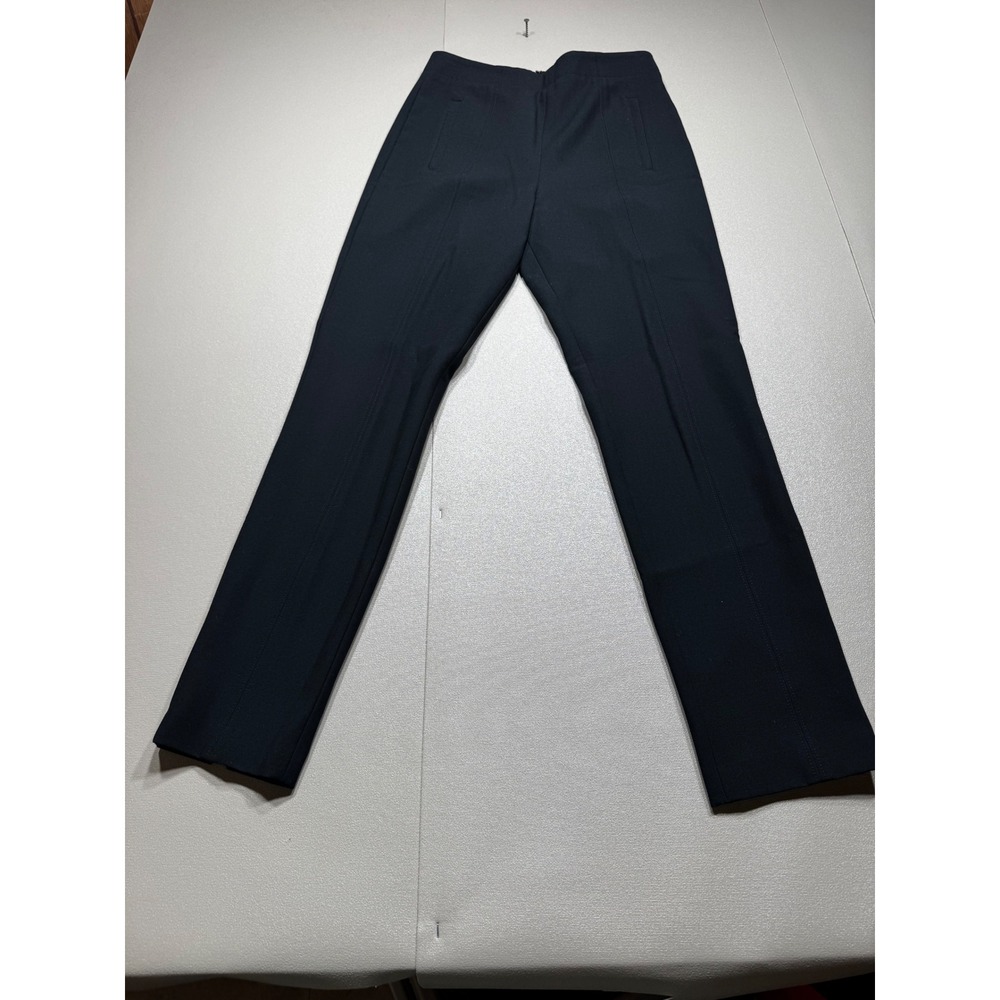 Tibi Black Slim Leg Tailored Trousers Seam Detail Dress Pants Size 2